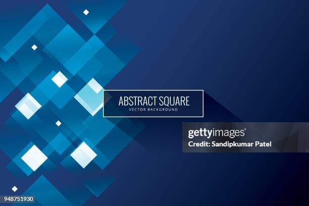stockillustraties, clipart, cartoons en iconen met abstracte blauwe achtergrond - square