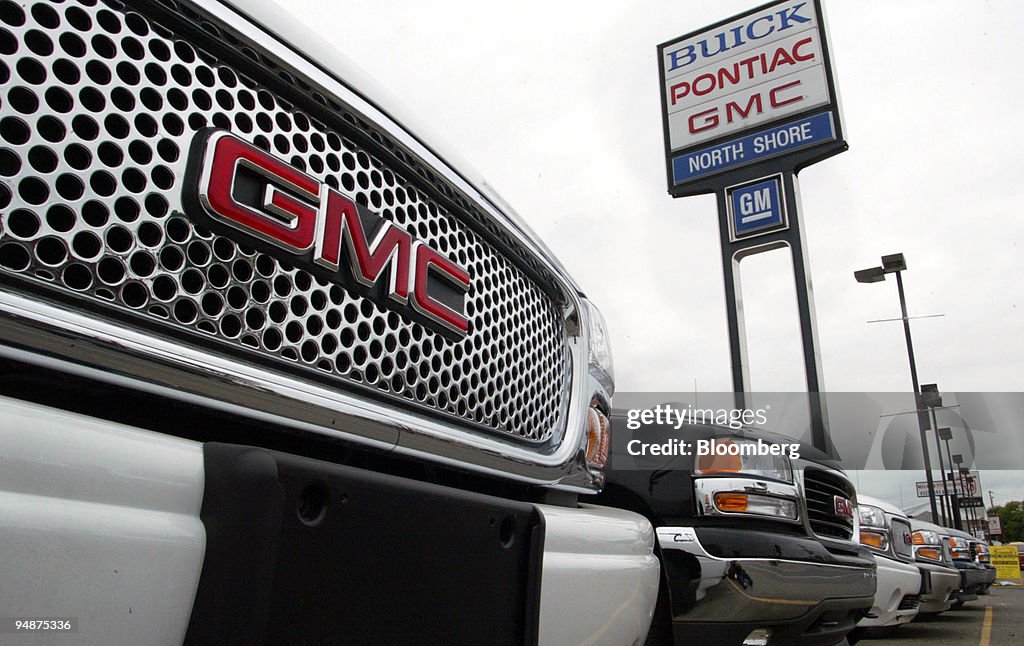 New trucks sit on the lot at the North Shore Buick, Pontiac