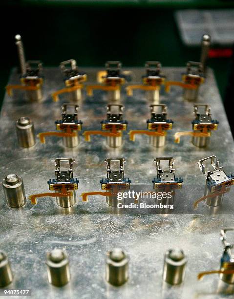 Parts are seen at the EMS Components Assembly Inc. Electronic manufacturing plant in Laguna Technopark in Santa Rosa, Laguna, the Philippines, on...