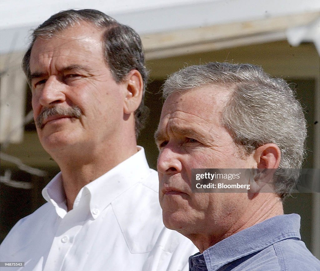 U.S. President George W. Bush, left, and Mexico's President