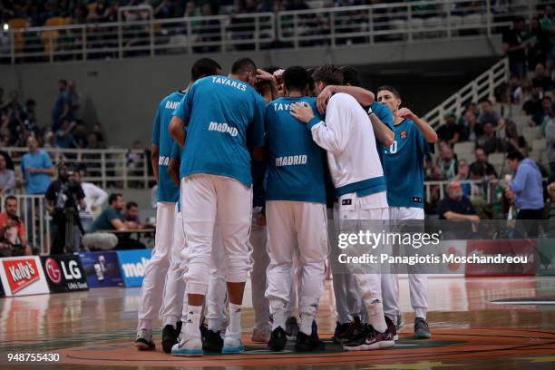 Players of Real Madrid enter the court before the Turkish Airlines Euroleague Play Offs Game 2 between Panathinaikos Superfoods Athens v Real Madrid...