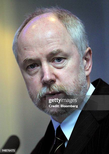Jacek Socha speaks at the Polish Investment Forum in central London, Thursday, March 4, 2004. Poland may miss its revenue goal for state-asset sales...