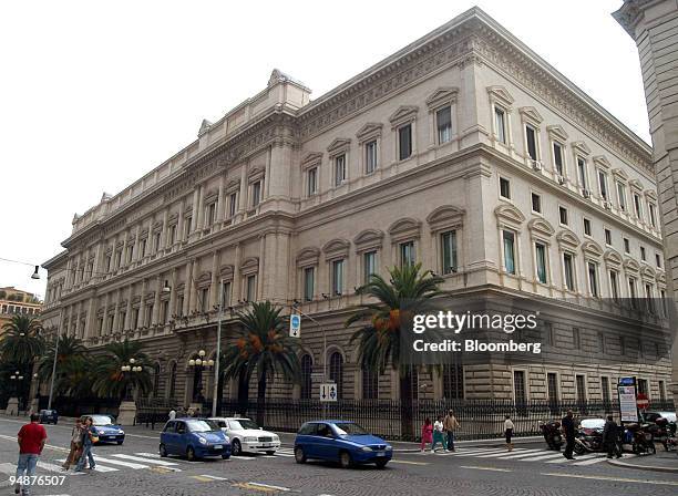 The Banca d'Italia, or Italian Central Bank, is seen during a meeting of the bank's Superior Council going on inside, in Rome, Italy, Thursday,...