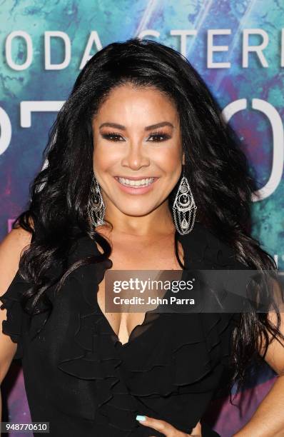 Carolina Sandoval attends Miami Premiere of SEP7IMO DIA - No Descansare by Cirque du Soleil at Watsco Center on April 18, 2018 in Coral Gables,...