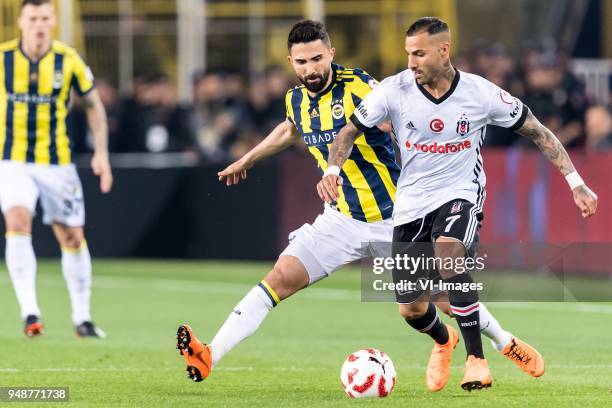 Hasan Ali Kaldirim of Fenerbahce SK, Ricardo Andrade Quaresma Bernardo of Besiktas JK during the Ziraat Turkish Cup match Fenerbahce AS and Besiktas...