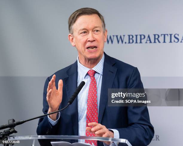 John Hickenlooper, Governor of Colorado, speaking at the Restoring Our Democracy program at the Bipartisan Policy Center.