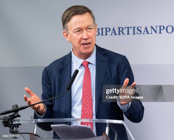 John Hickenlooper, Governor of Colorado, speaking at the Restoring Our Democracy program at the Bipartisan Policy Center.