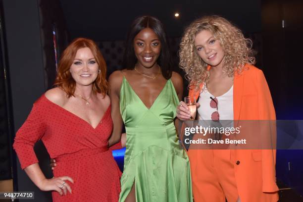 Arielle Free, AJ Odudu and Becca Dudley attend a gala evening celebrating the brand new Cineworld Leicester Square featuring a screening of "Rampage"...