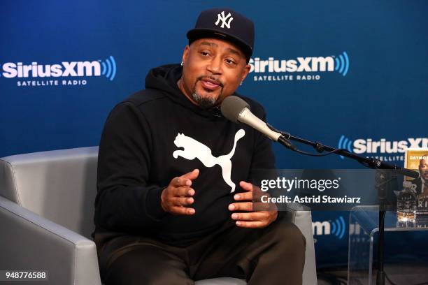 Entrepreneur and author Daymond John visits the SiriusXM studios for SiriusXMÕs Town Hall series at SiriusXM Studios on April 19, 2018 in New York...