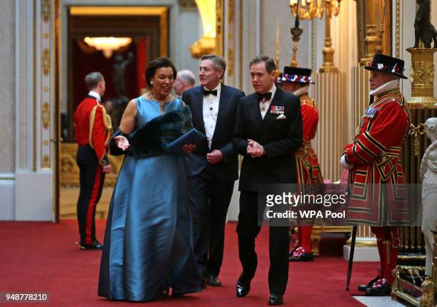 Commonwealth Secretary-General Patricia Scotland arrives to attend The Queen's Dinner during The Commonwealth Heads of Government Meeting at...