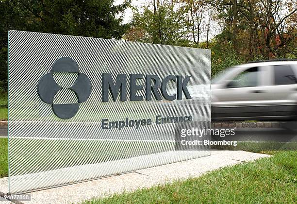 Cars enter the Merck employee entrance off route 22 in Readington Township, New Jersey, Thursday, September 30, 2004. Merck & Co. Withdrew Vioxx, the...