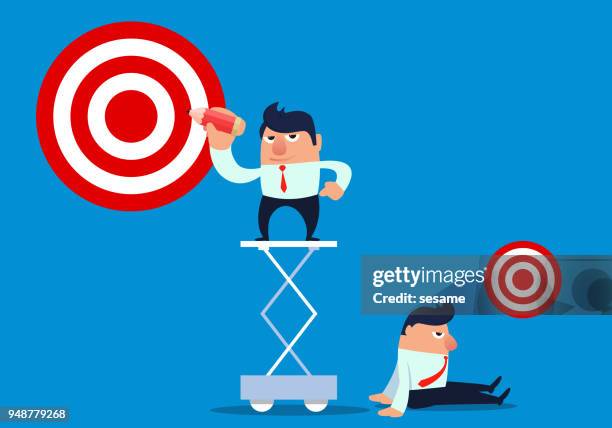 comparison of goals - deciding between two options stock illustrations
