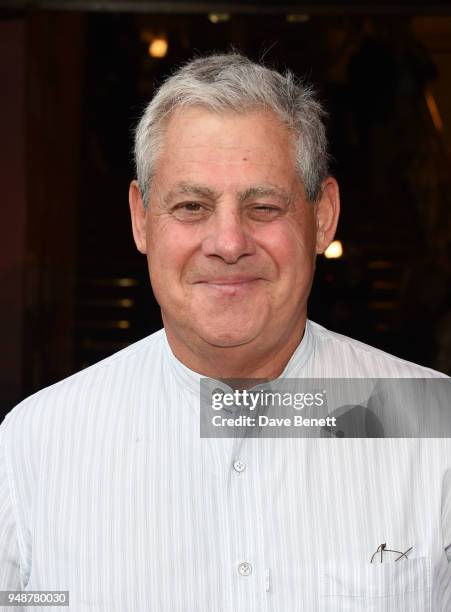 Cameron Mackintosh arrives for the Gala Night performance of "Bat Out Of Hell The Musical" at the Dominion Theatre on April 19, 2018 in London,...