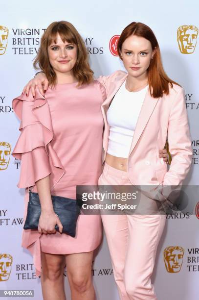 Actresses Hannah Britland and Rona Morison attend the Virgin TV BAFTA nominees' party at Mondrian London on April 19, 2018 in London, England.
