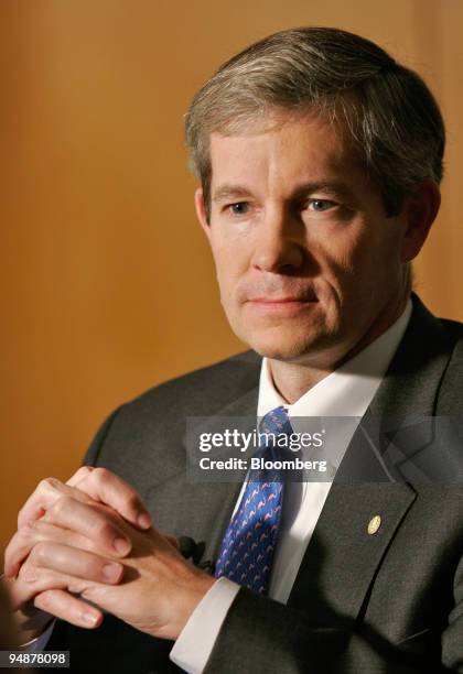 Billiton chief executive Charles "Chip" Goodyear speaks to Bloomberg News at the company's office in Shanghai September 29, 2005. BHP Billiton, the...