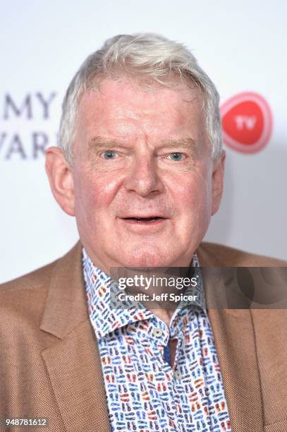 Commentator John Motson attends the Virgin TV BAFTA nominees' party at Mondrian London on April 19, 2018 in London, England.