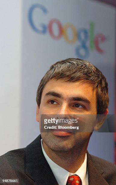 Larry Page, one of Google's co-founders listens at the official opening of Google's new European headquarters in Dublin, Ireland, Wednesday, October...