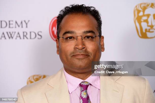 Krishnan Guru-Murthy attends the Virgin TV BAFTA nominees' party at Mondrian London on April 19, 2018 in London, England.