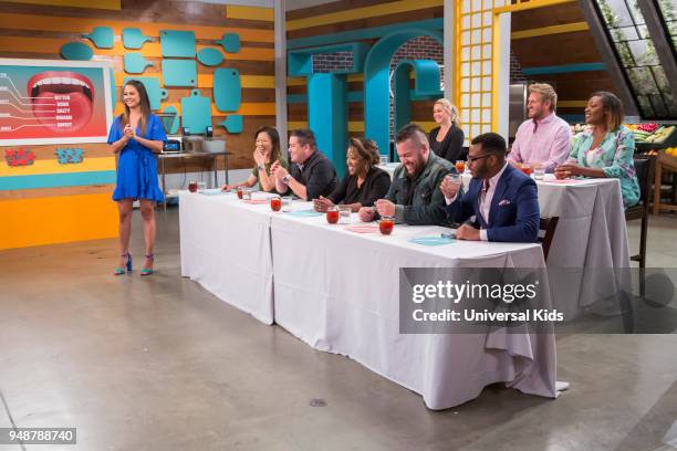 Episode 103 -- Pictured: Host Vanessa Lachey, Guest Judges Shirley Chung, Katsuji Tanabe, x, Amar Santana, Brooke Williamson, Kwame Onwuachi; Head...