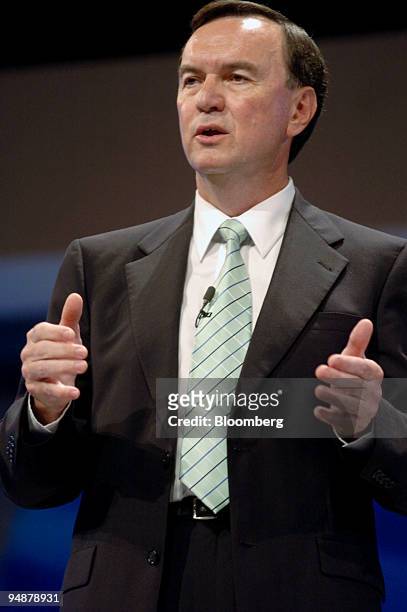 Mike Duke, executive vice president of Wal-Mart Stores, Inc., and president and CEO of their stores division, speaks during the company's annual...