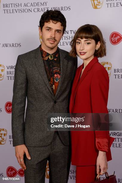 Harry Richardson and Ellise Chappell attend the Virgin TV BAFTA nominees' party at Mondrian London on April 19, 2018 in London, England.