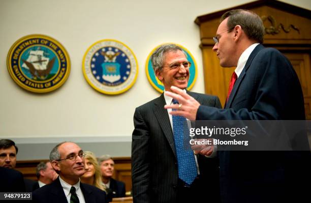 Daniel Gordon, deputy general counsel of the U.S. Government Accountability Office, left, and John Young, U.S. Undersecretary of defense for...