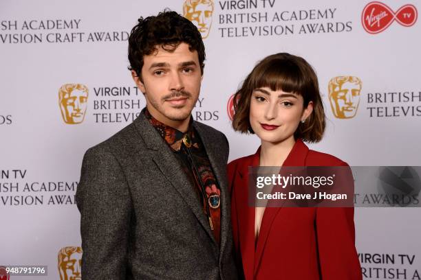 Harry Richardson and Ellise Chappell attend the Virgin TV BAFTA nominees' party at Mondrian London on April 19, 2018 in London, England.