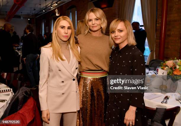 Zosia Mamet, Jennifer Morrison, and Christina Ricci attend the Jury Welcome Lunch - 2018 Tribeca Film Festival at Tribeca Grill Loft on April 19,...