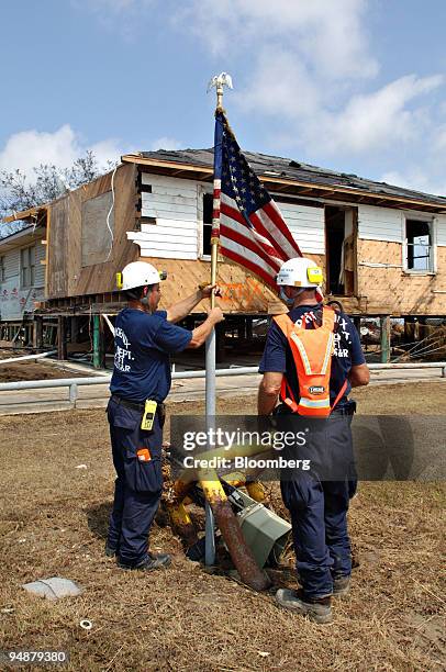 Arizona Task Force One Urban Search and Rescue members Roy Wojtak, technical search specialist, left, and Ned Dunnington, search and rescue team...