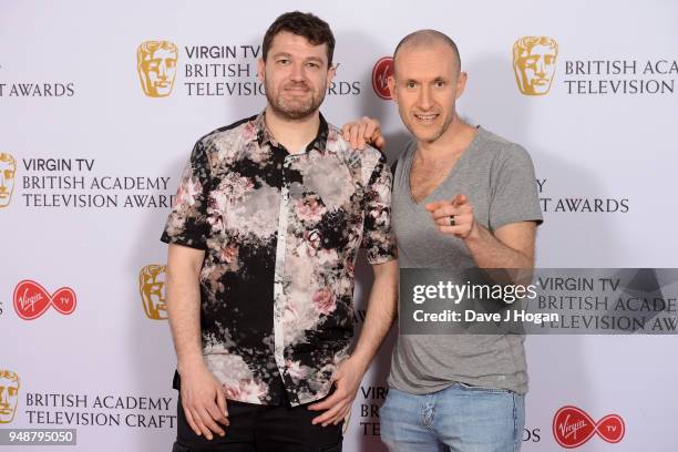Rowan Jennings and Carl Mainger attend the Virgin TV BAFTA nominees' party at Mondrian London on April 19, 2018 in London, England.