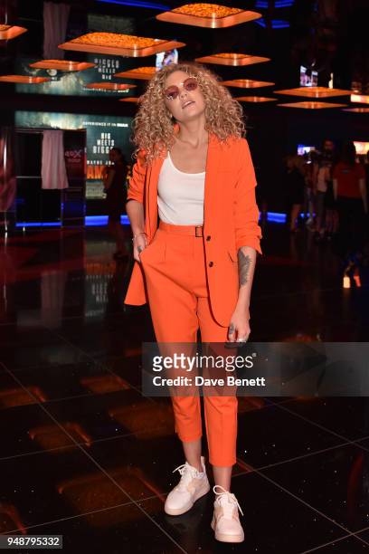 Becca Dudley attends a gala evening celebrating the brand new Cineworld Leicester Square featuring a screening of "Rampage" in 4DX on April 19, 2018...