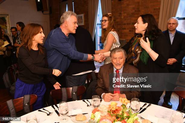 Ray Liotta , Tony Bennett and Joanna Bennett attend the Jury Welcome Lunch - 2018 Tribeca Film Festival at Tribeca Grill Loft on April 19, 2018 in...