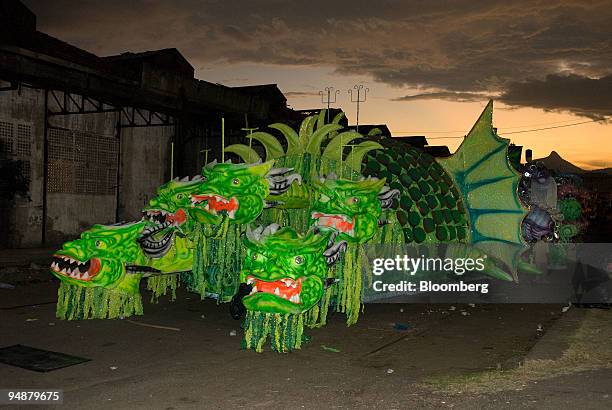 Unidos de Belfort Roxo samba school float is prepared in Rio de Janeiro, Brazil, on Friday, Feb. 1, 2008. Even Rio de Janeiro has its limits. Rio...