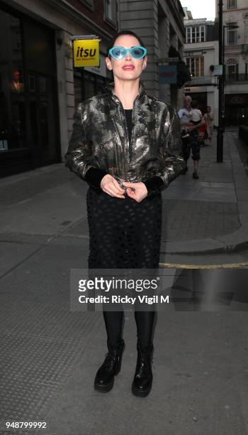 Rose McGowan seen attending Joseph Corre: Ash From Chaos - private view at Lazinc on April 19, 2018 in London, England.