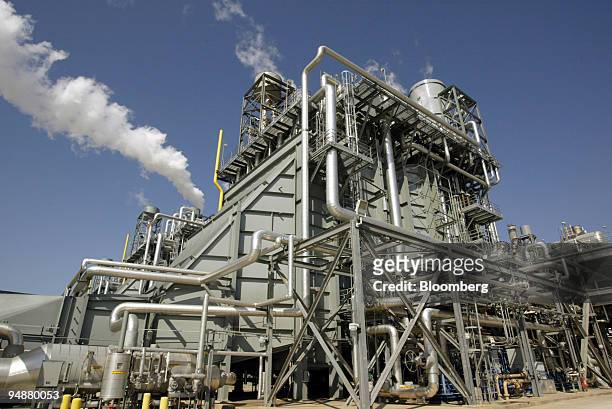 The heat recovery steam generator at Calpine Corp.'s power generation plant in Deer Park, Texas, is pictured on Thursday, February 26, 2004. Calpine,...
