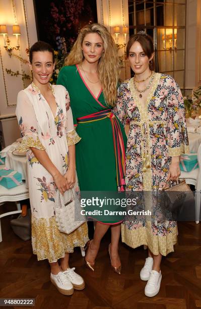 Laura Jackson, Tamsin Egerton and Alice Manners attend the Boden Icons SS18 dinner at The Connaught Hotel on April 19, 2018 in London, England.