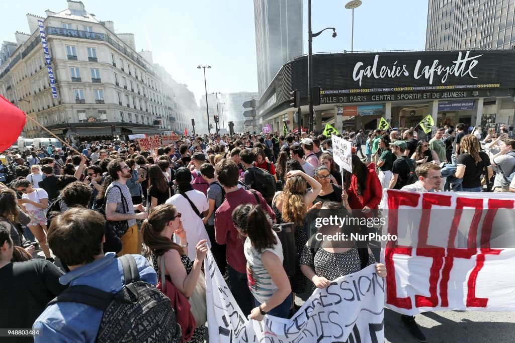 Protest Day Against French President's Emmanuel Macron's Policies In Paris