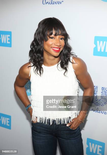 Monique Coleman attends WE Day California at The Forum on April 19, 2018 in Inglewood, California.
