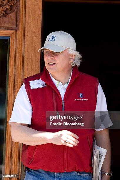 Ivan Fecan, president and chief executive officer of CTVglobalmedia Inc., leaves a session at the 26th annual Allen & Co. Media and Technology...