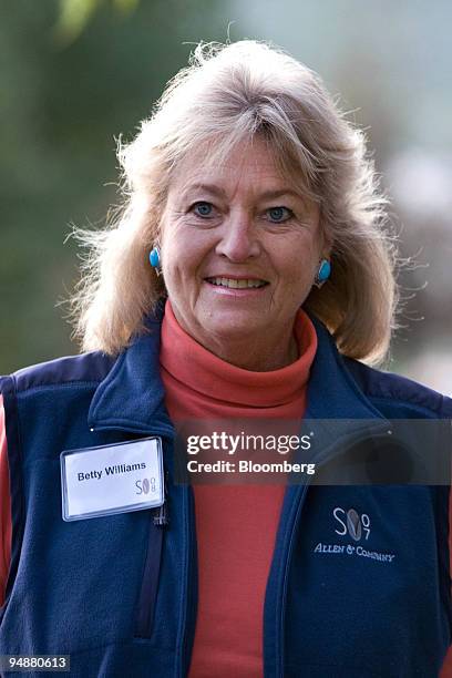 Betty Williams, co-recipient of the 1976 Nobel Peace Prize, current head of the Global Children's Foundation, arrives for a morning session at the...