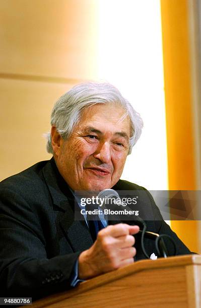 James D. Wolfensohn, president of The World Bank, speaks to The Bretton Woods Committee's 20th Annual Meeting in the Ronald Reagan building in...