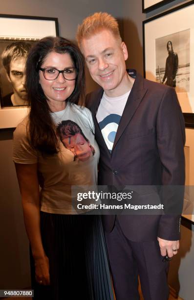 Comedian Michael Mittermeier and his wife Gudrun Mittermeier during Olaf Heine's 'Hush Hush' exhibition opening at Immagis Fine Art Photography on...