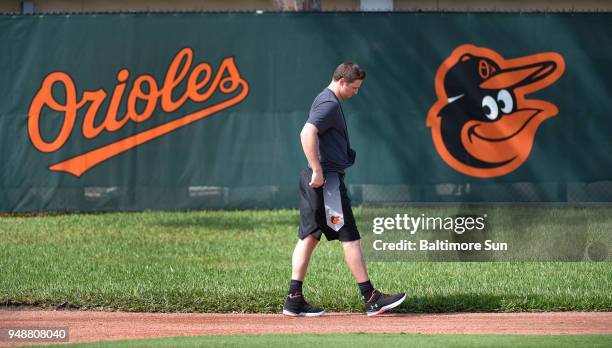 Baltimore Orioles closer Zach Britton on Feb. 14, 2018 at spring training in Sarasota, Fla. Britton will take a minor milestone step forward in his...