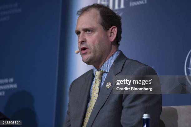 Representative Andy Barr, a Republican from Kentucky, speaks during a panel discussion at the Institute of International Finance policy summit in...