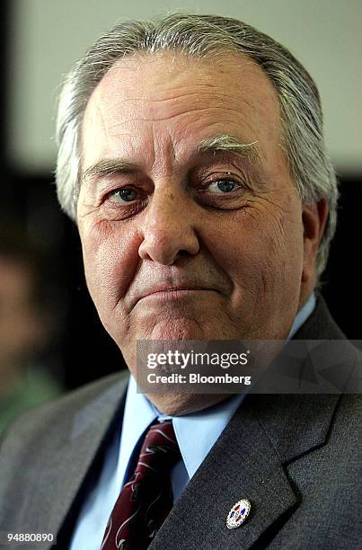 Randy Canale, a lead negoiator for the International Association of Machinists, waits to address the media during a news conference at the Dirksen...