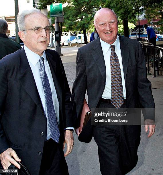 Dennis Kozlowski, former chairman and CEO of Tyco International Ltd., arrives to Manhattan Supreme Court with his lawyer Stephen Kaufman, left,...