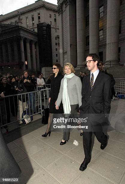 Martha Stewart, center, leaves federal court with her daughter Alexis, left, in New York, Monday, March 1, 2004. Lawyers in the Martha Stewart trial...