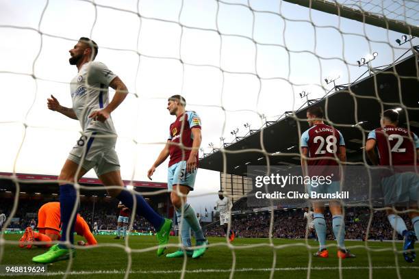 Burnley players reacts after Kevin Long of Burnley scores an own goal during the Premier League match between Burnley and Chelsea at Turf Moor on...