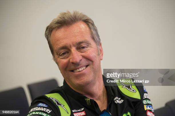 Herve Poncharal of France andÊ Yamaha Tech 3 smiles during the press conference during the MotoGp Red Bull U.S. Grand Prix of The Americas - Previews...