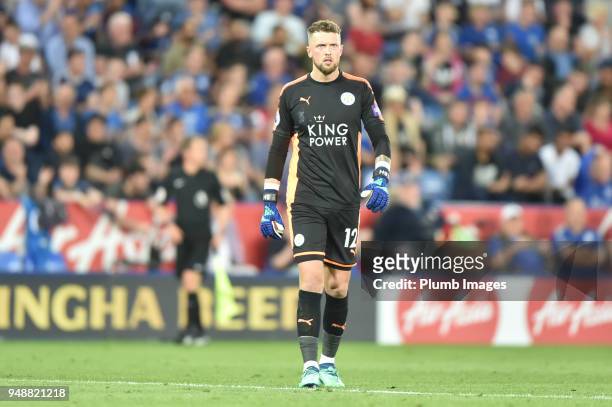 Ben Hamer of Leicester City during the Premier League match between Leicester City and Southampton at The King Power Stadium on April 19th 2018 in...